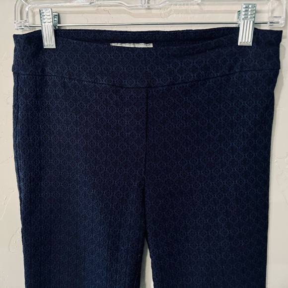 Erica Taylor Pants Skinny Jacquard Navy Black Stretch SZ MEDIUM - Picture 7 of 16